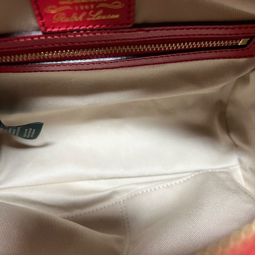Lauren Ralph Lauren Red and Tan Satchel - Picture 10 of 14